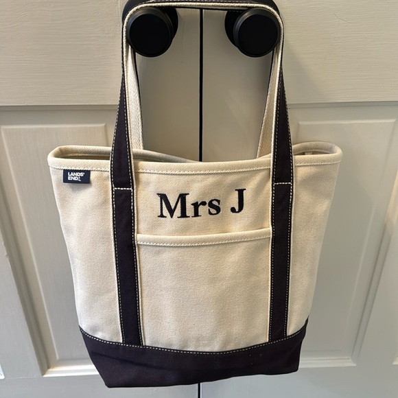 Custom Medium Natural 5 Pocket Open Top Canvas Tote Bag by Land’s End - Picture 1 of 1